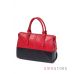 Купить женскую сумку - саквояж черно-красную кожаную - арт.80417_1